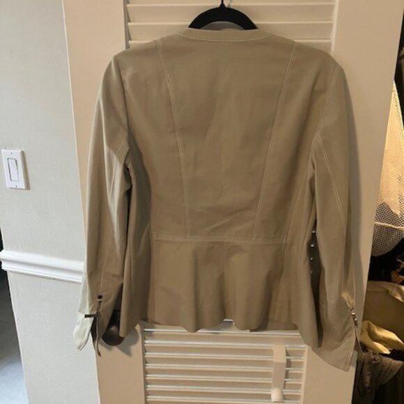 Lafayette 148 New York Women's Beige Size 2 Moto Jacket- Very Good Condition - Picture 2 of 5